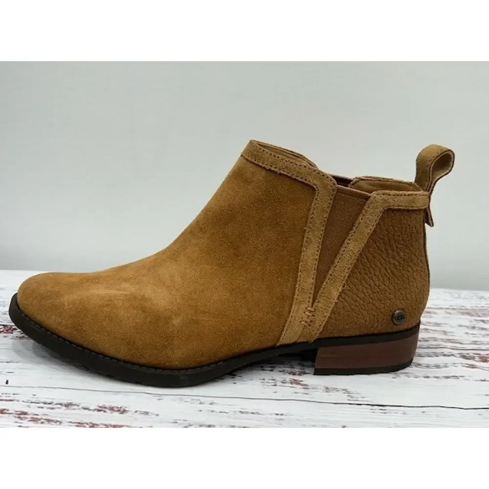 UGG Womens Mcclaire Ankle Boots‎ Round Toe Elastic Gore Suede Brown Size 8